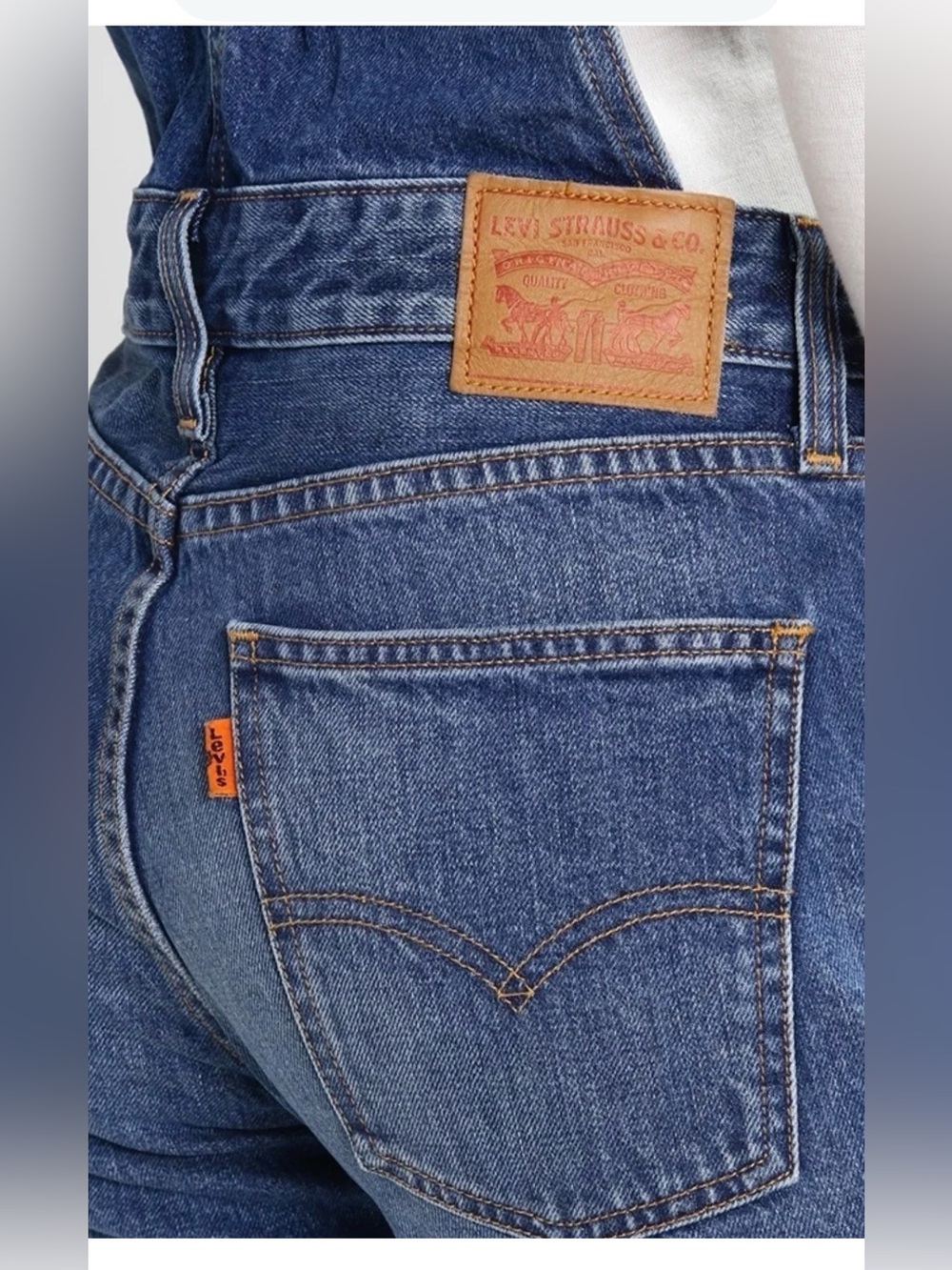 Levi's Orange tab overalls women blue jeans size 26